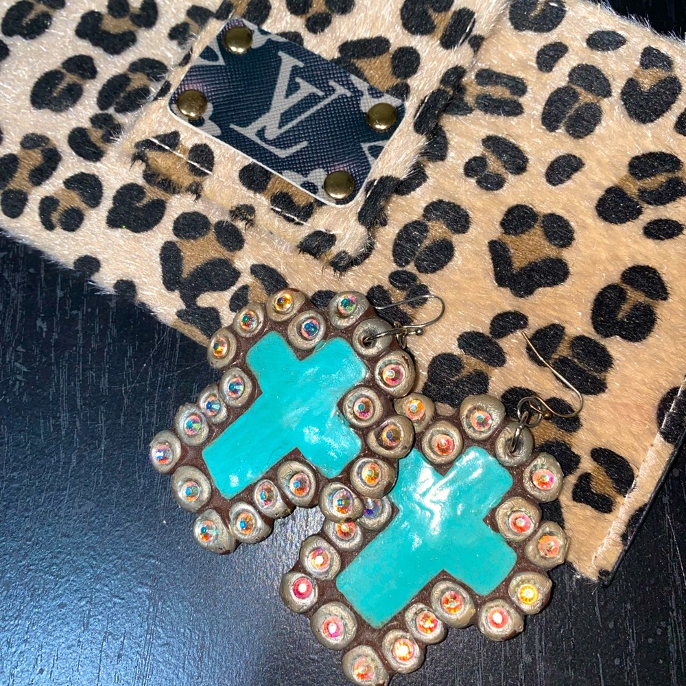Sookie Sookie Turquoise Cross Earrings